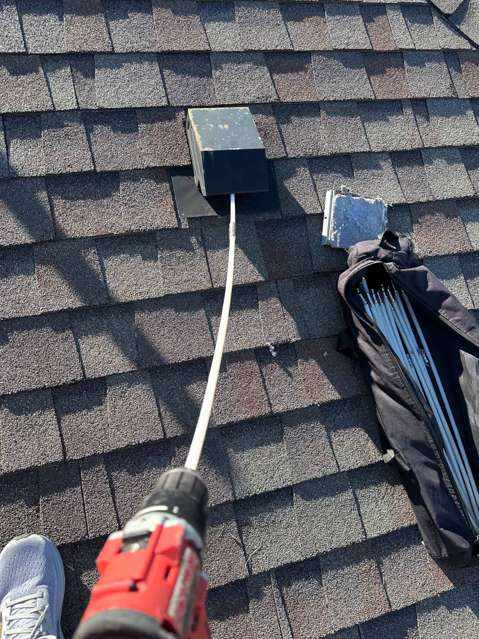 Rooftop dryer vent cleaning in progress in Conway SC